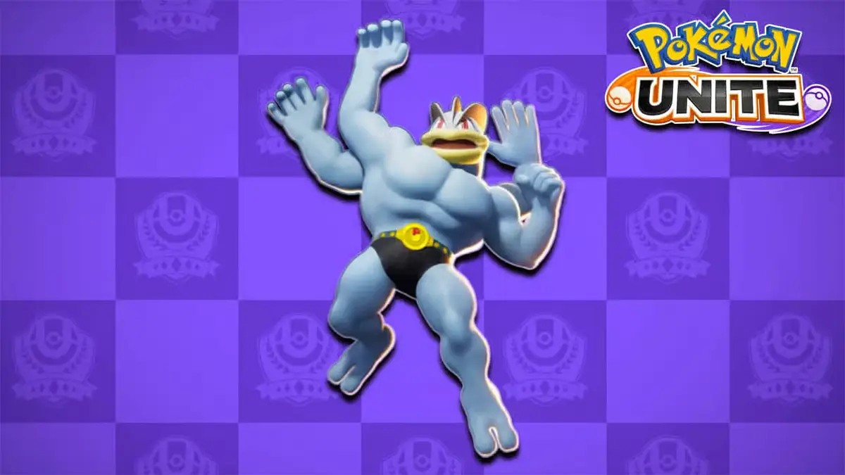 Machamp z czterema ramionami w pozie siłowej
