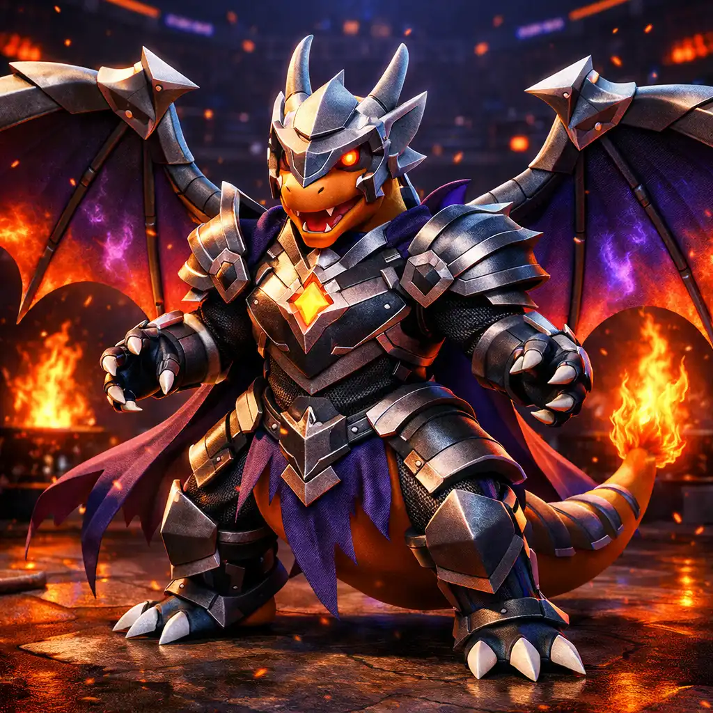 Charizard w zbroi rycerza Holowear