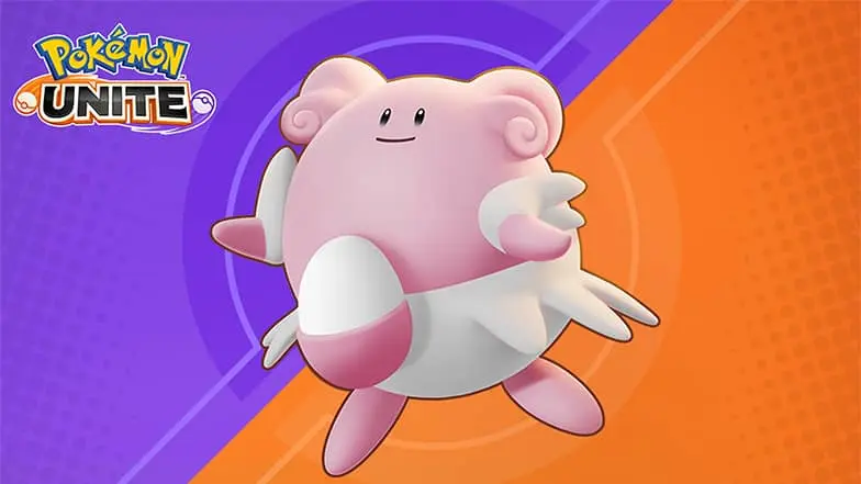 Blissey z jajkiem w pozie opiekuńczej