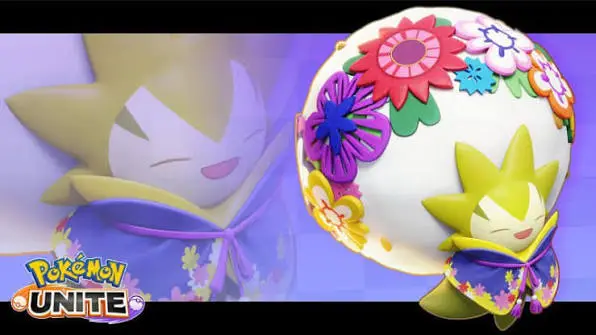 Eldegoss używa Cotton Cloud Crash na arenie Pokémon UNITE